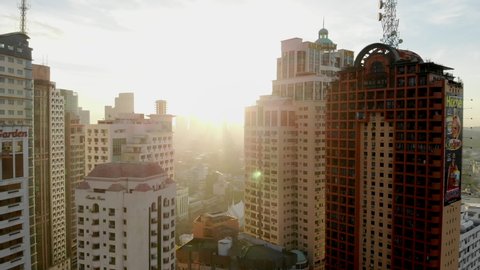 Manila, Philippines - 10 31 2018: Makati Business District, Manila, Philippines. 31 October, 2018