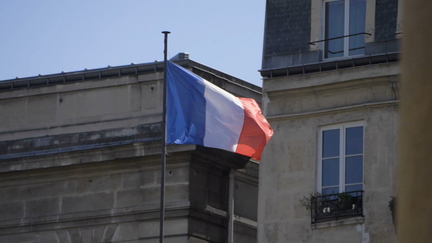 Nation, Pride, Unity.French Flag waving in the wind- oudoor