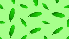 Background with falling cucumbers. Footage 4K 2d animation motion graphics