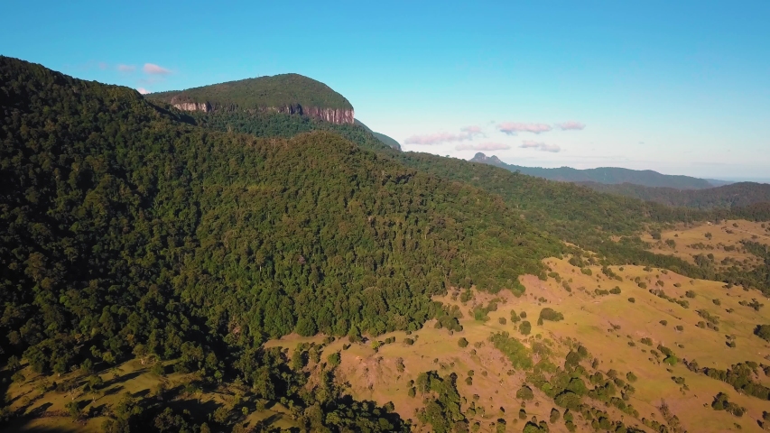 Lamington National Park mountains drone shot QLD Australia