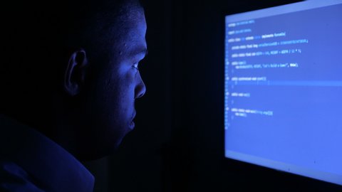 Hacker Mask Using Computer Dark Room Stock Photo 760369324 | Shutterstock