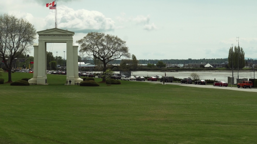 Peace Arch Park is an international park consisting of Peace Arch Historical State Park in the United States and Peace Arch Provincial Park in Canada, defining the international boundary.