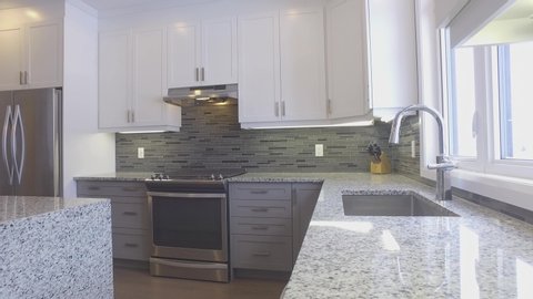 granite kitchen counter slider towards sink
