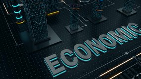 Futuristic abstract digital city background with neon lights  and concept economic - Powered by Shutterstock - Get 15% off with code: PIKWIZARD15