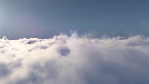 Seamless 3D Simulation of realistic fly above clouds - Infinite video
