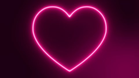 pink love neon sign animation video footage