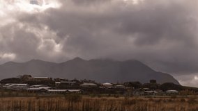 Timelapse of beautiful iconic landscape with clouds and light moving