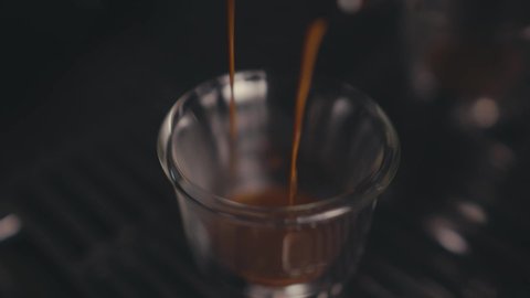 Shot of Espresso being poured.