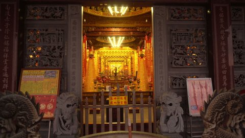 Hongludi Fude Temple Shrine in Taipei, Taiwan, China - December 2018