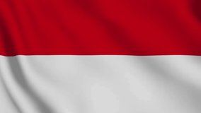 realistic indonesian or monaco flag waving video footage looping 