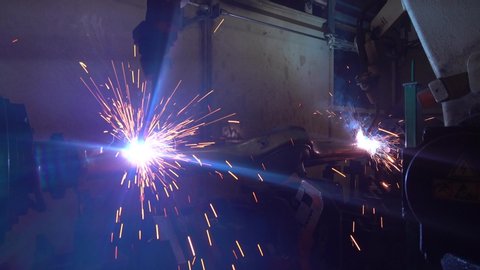 Flashes Sparks Welding Work Construction Site Stock Footage Video (100% ...