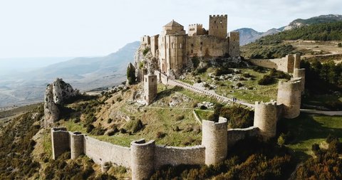Famous fortress Castillo de Loarre in Navarre. Aragon. Spain