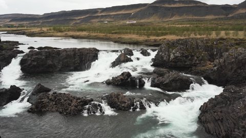 Panning footage of Glanni waterfall located in Iceland, Europe. Incredible waterfall