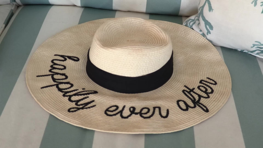 Straw Panama Style Souvenir Sun Hat 