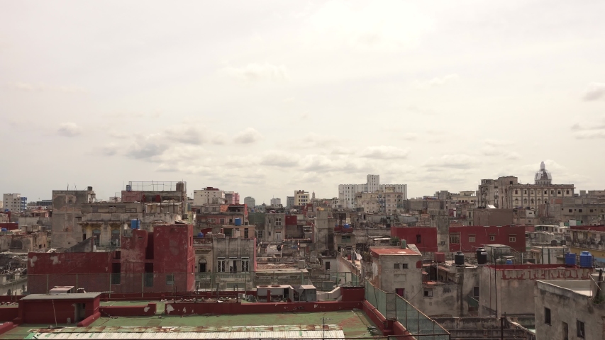 Panoramic shot of the beautiful old building skyline of Havana in Cuba