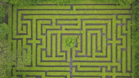 Aerial View Maze Green Labyrinth Park Stock Footage Video (100% Royalty ...