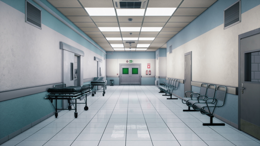 empty hospital endless corridor clinic long Stock Footage Video (100% ...