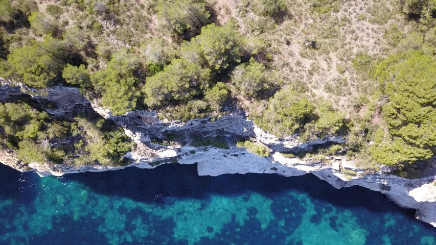 Aerial view of beautiful landscape in Cala Galdana, Menorca Spain