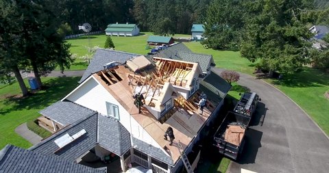Aerial roofing services with drone
