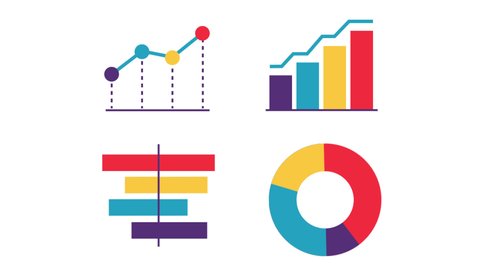 Infographic Elements Animated Bar Chart Pie Stock Footage Video (100%