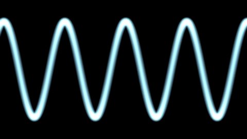 Electric blue wave, black background.