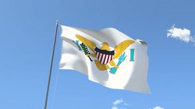 Flag of  Virgin Islands Waving on the Wind. Seamless Loop, You can Find the Alpha matte in my other videos. 