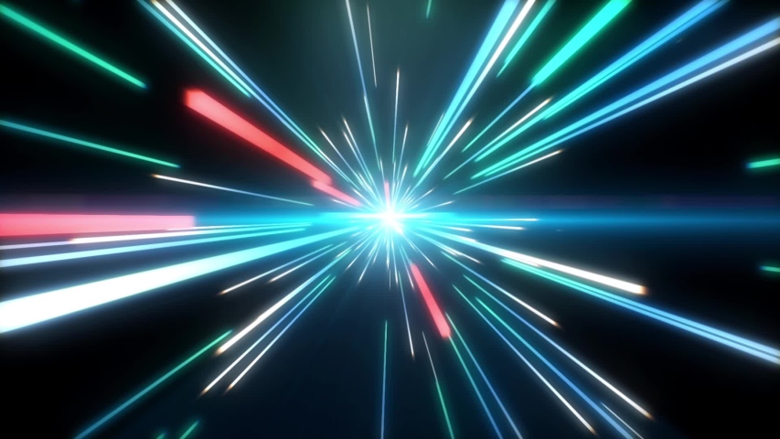 Blue and Red Light Streaks, Futuristic, Speed Motion, Flare, Abstract Background. Royalty-Free Stock Footage #1030782533