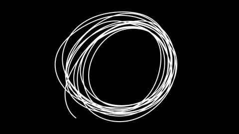 Hand Drawn Scribble Circle, logo design element. Motion graphic video available in 4K FullHD and HD render footage animation