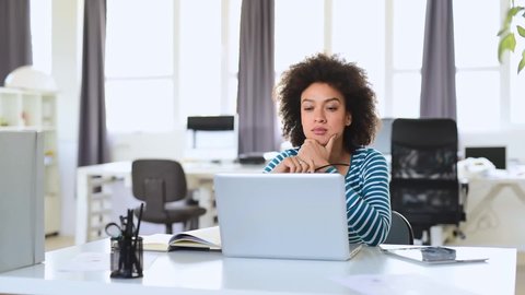 Concentrated Businesswoman Trying Solve Difficult Assignment Stock ...