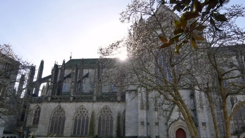 Quimper Cathedral is a Roman Catholic cathedral and national monument of Brittany in France. It is located in the town of Quimper.