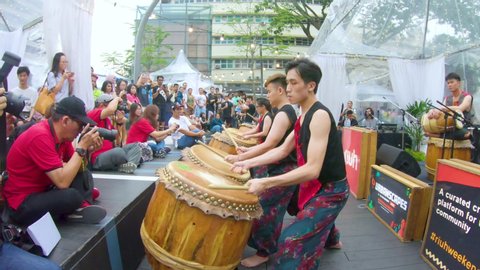 Puchong, selangor / Malaysia - 11 06 2018: Chinese Traditional Drums Performance