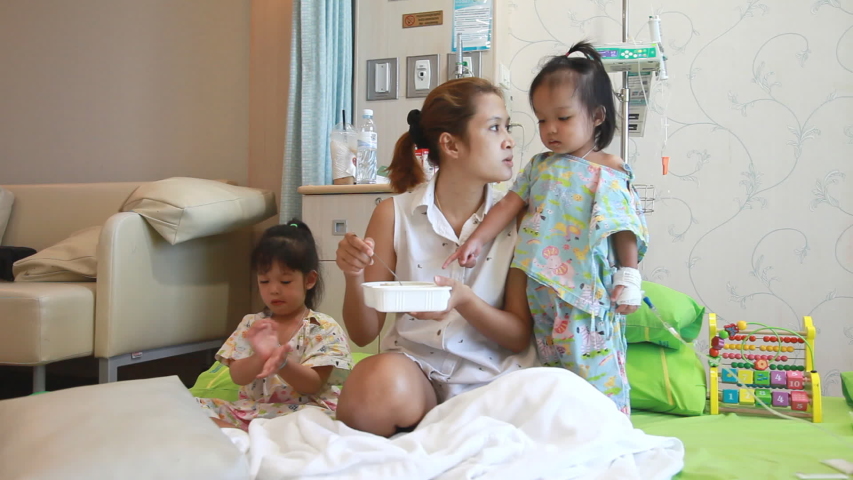 Girls Have Diarrhea and Mom Stock Footage Video (100% Royalty-free