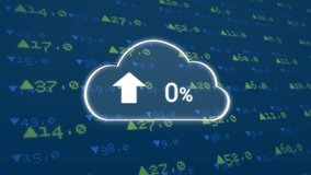 Digital animation of upload progress clouds with a background of economic values - Powered by Shutterstock - Get 15% off with code: PIKWIZARD15