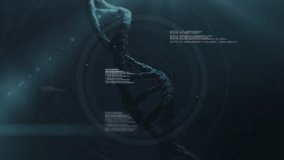 Digital animation of a DNA double helix rotating in the background with a line graph in the foreground - Powered by Shutterstock - Get 15% off with code: PIKWIZARD15