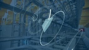 Digital animation of 5G written in the middle of a futuristic circle moving in the screen and close up view of cables in the background - Powered by Shutterstock - Get 15% off with code: PIKWIZARD15