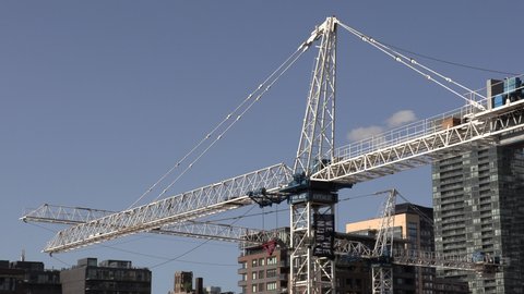 Toronto, Ontario, Canada May 2019 Massive condo construction and cranes and gentrification in Toronto