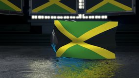 Jamaica flag flies around a soccer ball revolving around its axis - Powered by Shutterstock - Get 15% off with code: PIKWIZARD15
