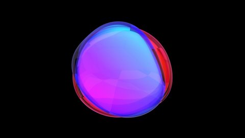 Abstract 3d animation, colored bubble, motion design, 4k seamless looped video