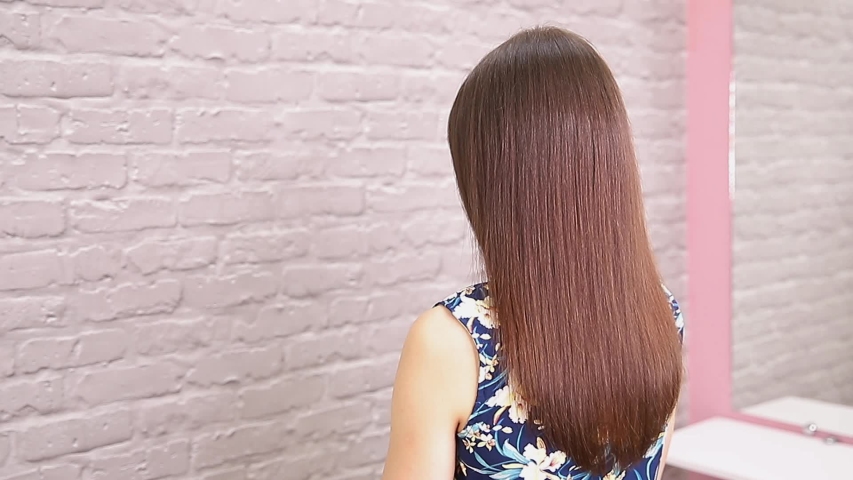 Healthy Hair Care Straightening. After Stock Footage Video (100%
