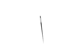 Animation of a needle with a thread, video with the included alpha channel. Cartoon