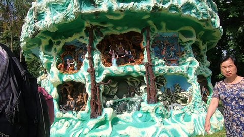 Singapore, Singapore-June 2, 2019: Haw Par Villa and Ten Courts of Hell, Singapore. The park has many dioramas representing life after death, Confucianism, folklore, legends and so on. 