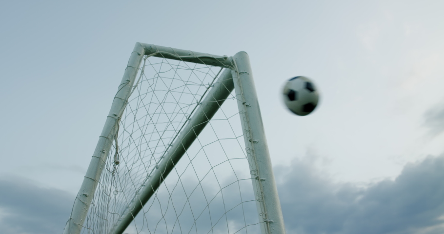 Soccer Ball Scores A Hits Stock Footage Video 100 Royalty Free Shutterstock