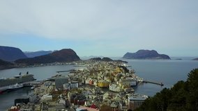 Bergen aerial footage in the Norwegian Fjords 