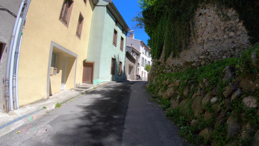 Walking Along Small Back Street in Foix, France
