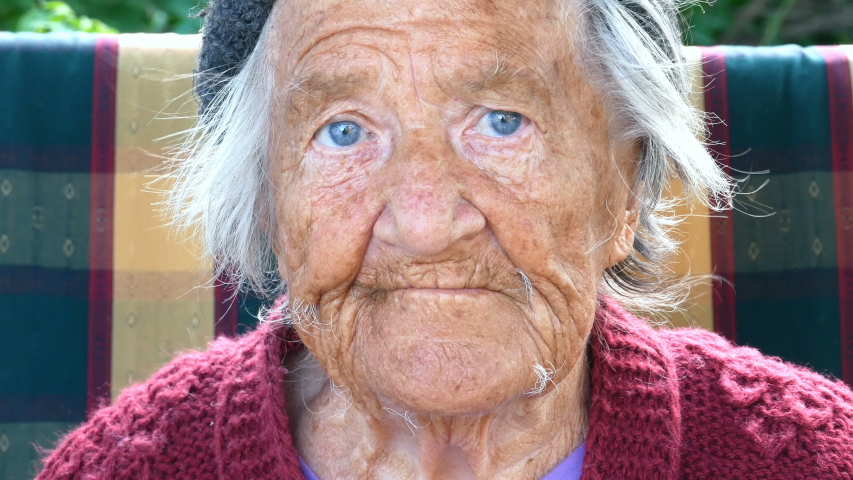 Grandma is Looking at Camera. Stock Footage Video (100% Royalty-free ...