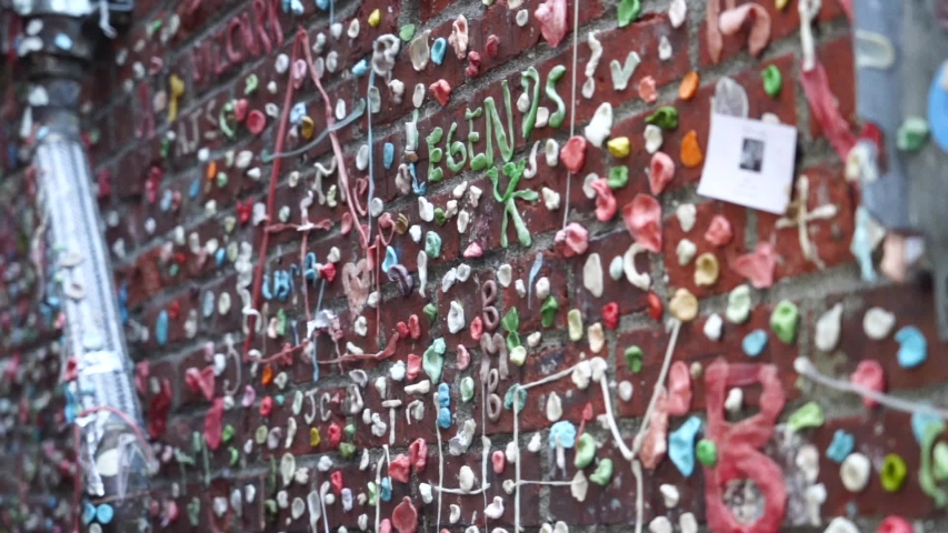Gum wall in Post Alley street, Seattle