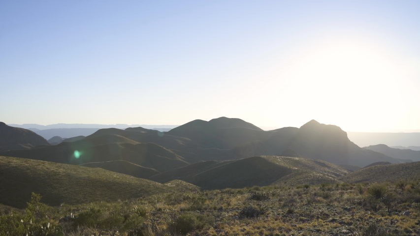 Beautiful sunset timelapse, over surreal dune land in USA