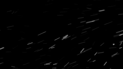 Real Snow, falling snow isolated on black background in 4K to be used for composing, Slow Motion, Large and small snow snowflakes, Isolated falling snow, Alpha, Ethereal, Intense, Storm