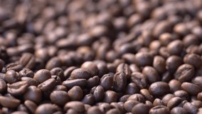 High quality video of taking coffee beans in real 1080p slow motion 120fps.