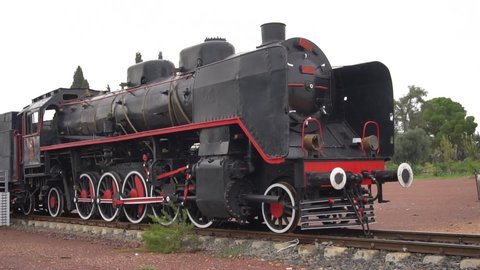 Big Black Train Locomotive. Nostalgic